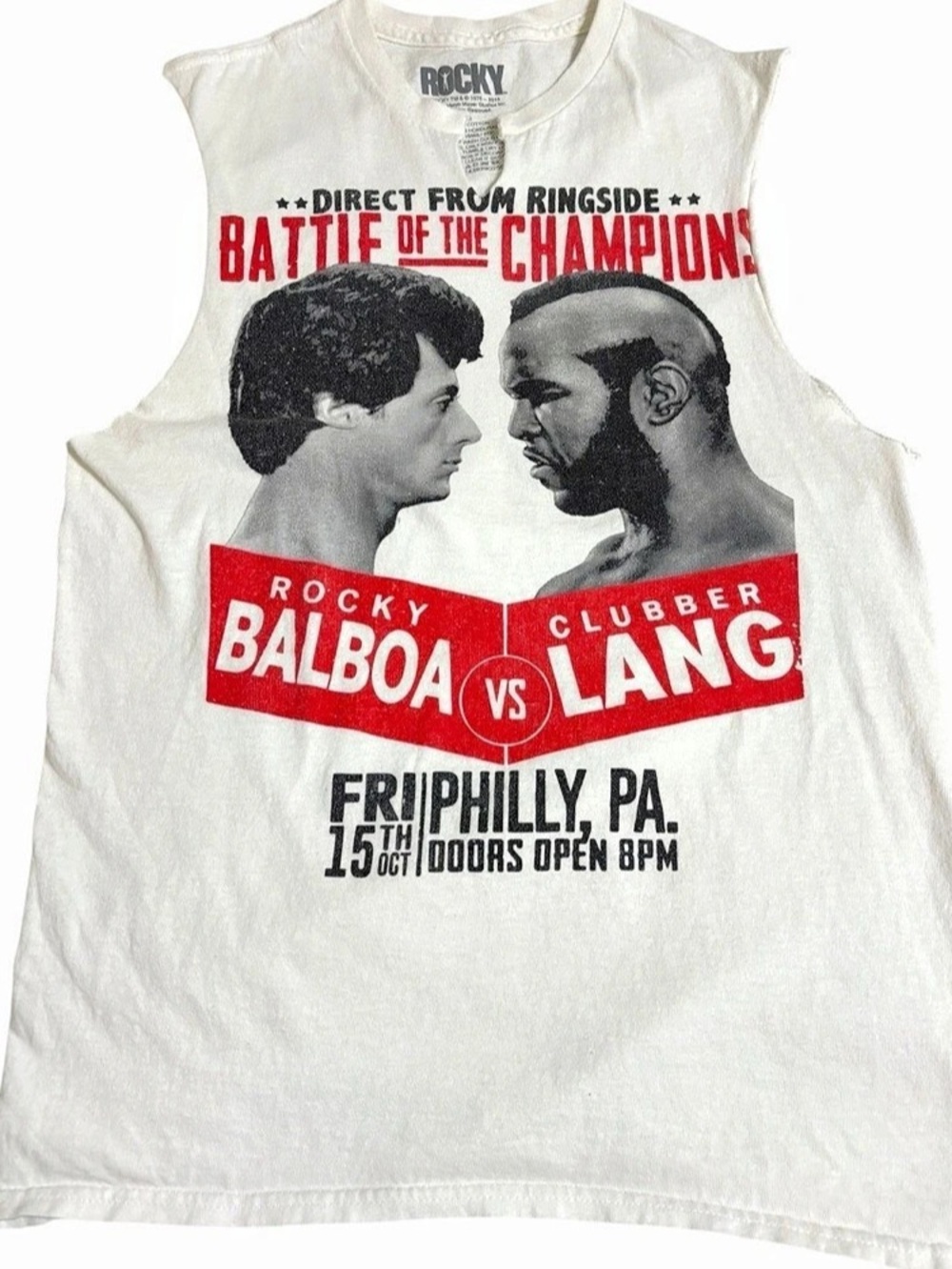 Rocky Balboa vs Clubber Lang Battle of the Champions modified sleeveless T-shirt